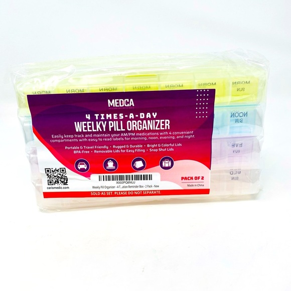 NEW - 2 Pack Medca Weekly Pill Organizer - Picture 1 of 5